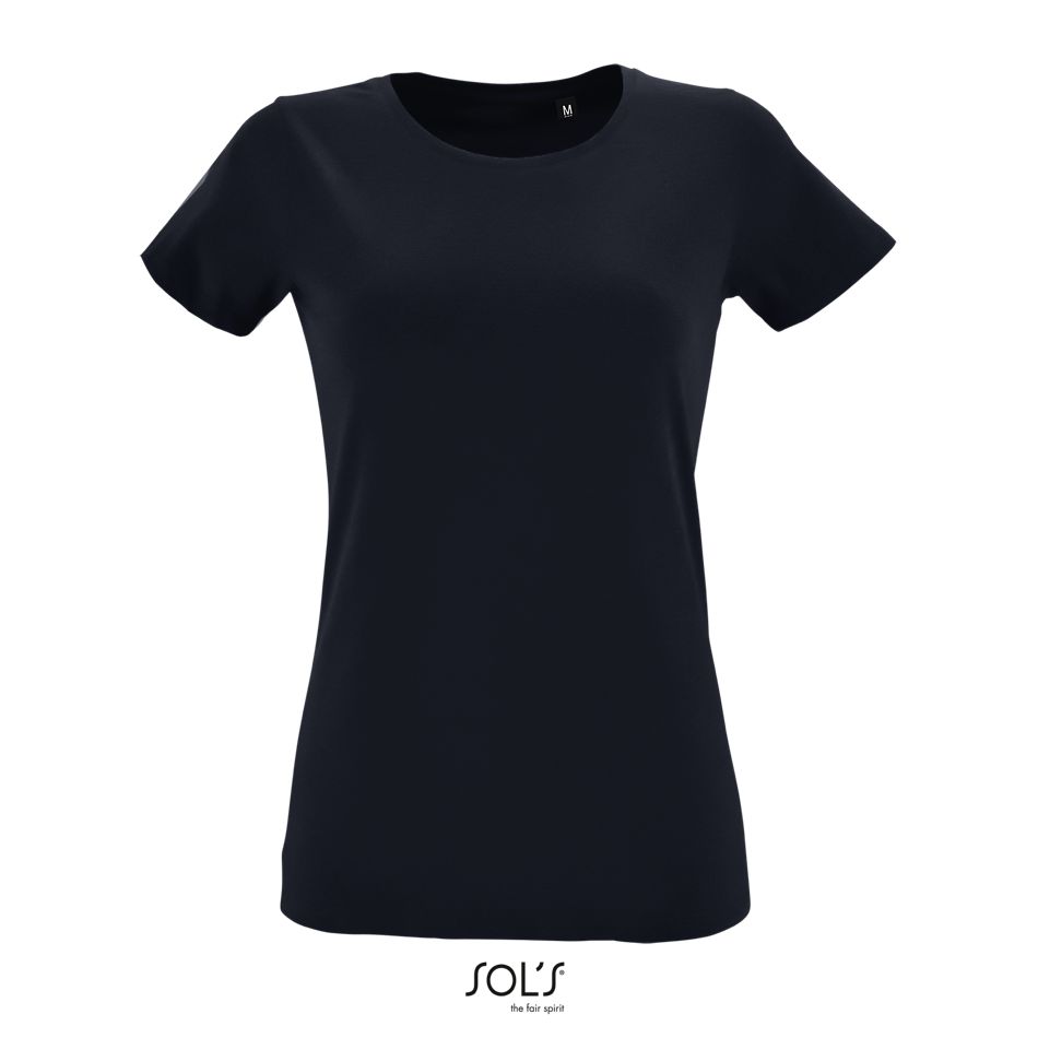 Camiseta Ajustada De Mujer Con Cuello Redondo SOL'S REGENT FIT WOMEN FRENCH MARINO