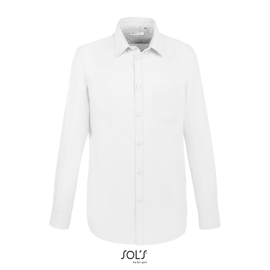 Camisa De Oxford De Hombre De Manga Larga SOL'S BOSTON FIT BLANCO