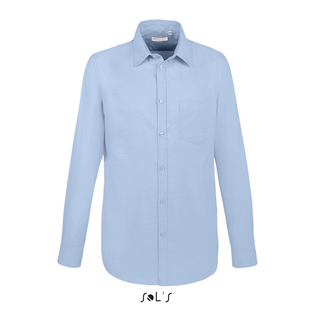 Camisa De Oxford De Hombre De Manga Larga SOL'S BOSTON FIT AZUL CIELO
