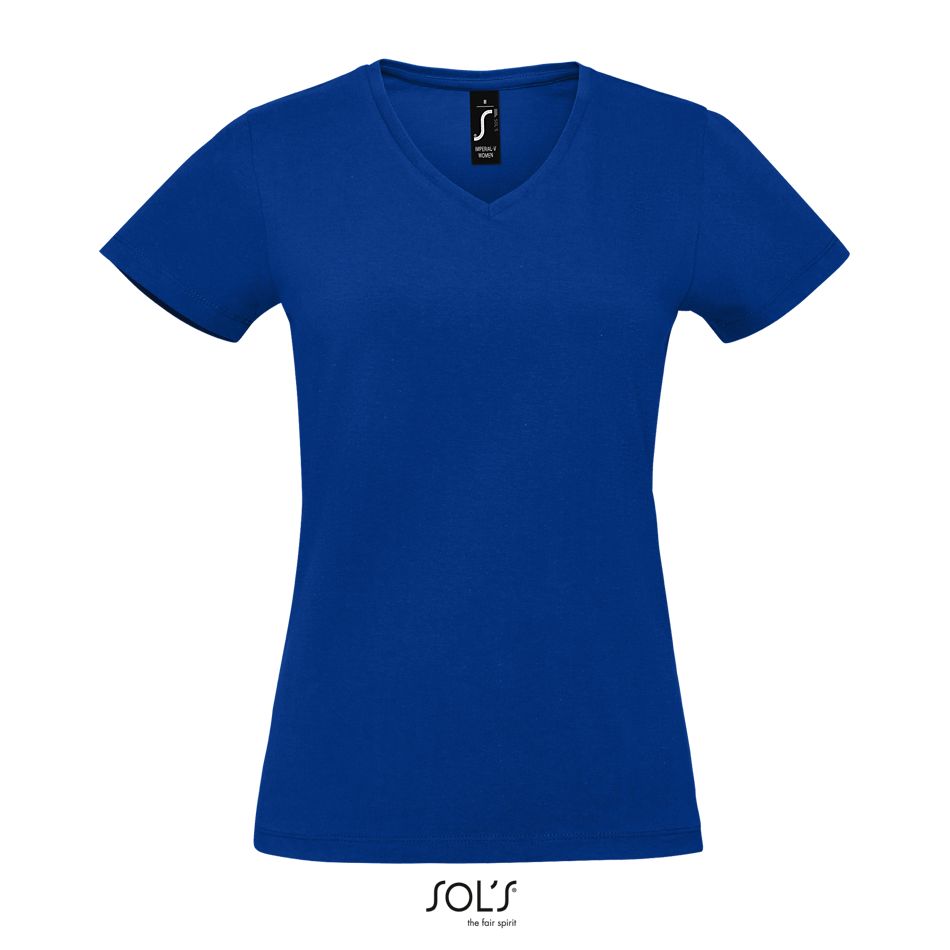 Camiseta De Mujer De Cuello De Pico SOL'S Imperial V WOMEN AZUL ROYAL