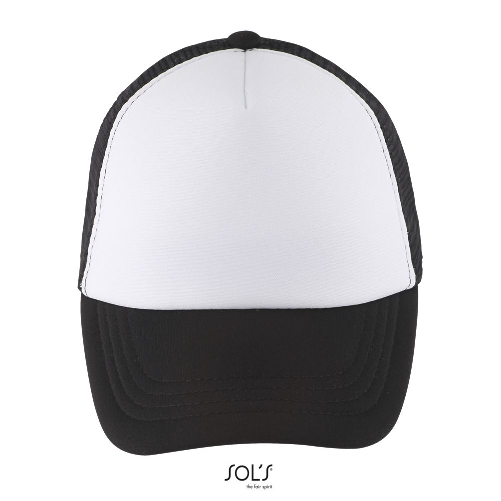 Gorra De Malla De 5 Paneles Para Niño SOL'S BUBBLE KIDS BLANCO / NEGRO
