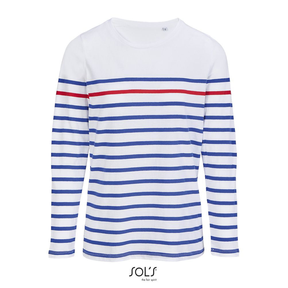 Camiseta Rayada De Manga Larga Para Mujer SOL'S MATELOT LSL WOMEN Blanco / Azul Real / Rojo