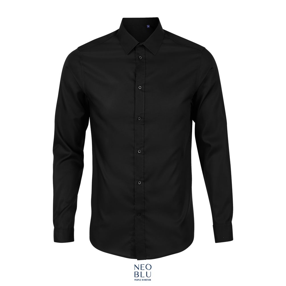 Camisa Hombre Sin Planchado NEOBLU BLAISE MEN NEGRO PROFUNDO