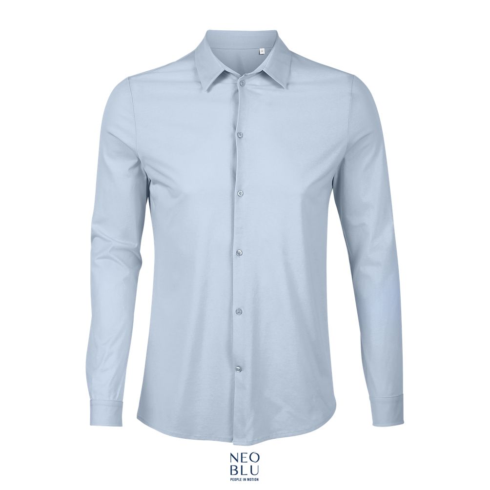 Camisa Hombre De Punto Liso Mercerizado NEOBLU BALTHAZAR MEN Azul claro