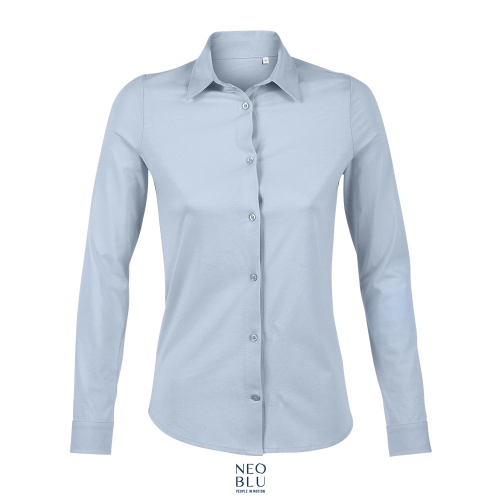 Camisa Mujer De Punto Liso Mercerizado NEOBLU BALTHAZAR WOMEN Azul claro