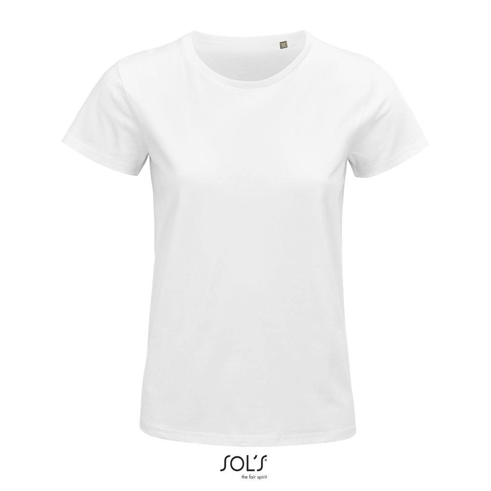 Camiseta Mujer Ajustada De Punto Liso Y Cuello Redondo SOL'S PIONEER WOMEN BLANCO