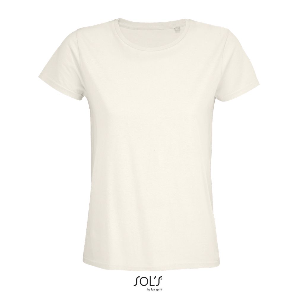 Camiseta Mujer Ajustada De Punto Liso Y Cuello Redondo SOL'S PIONEER WOMEN Blanco crema