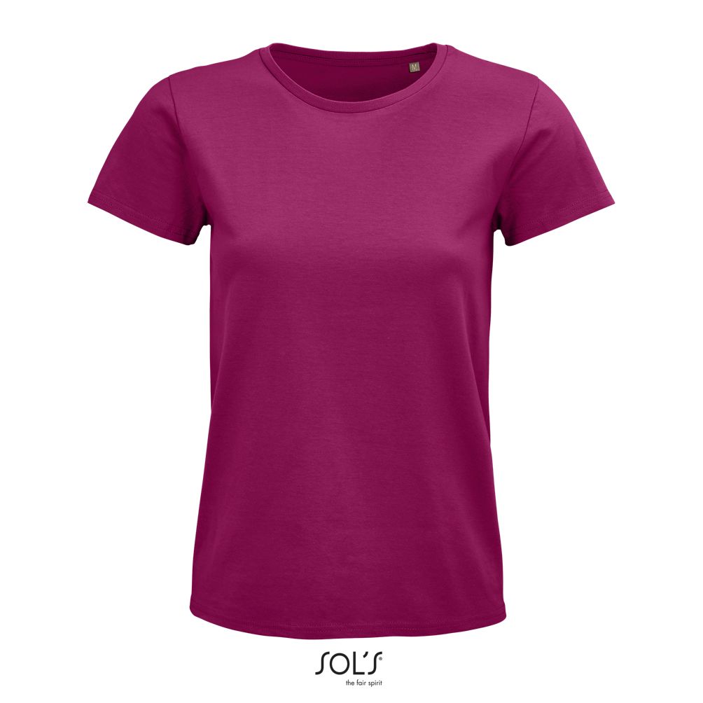 Camiseta Mujer Ajustada De Punto Liso Y Cuello Redondo SOL'S PIONEER WOMEN FUCSIA