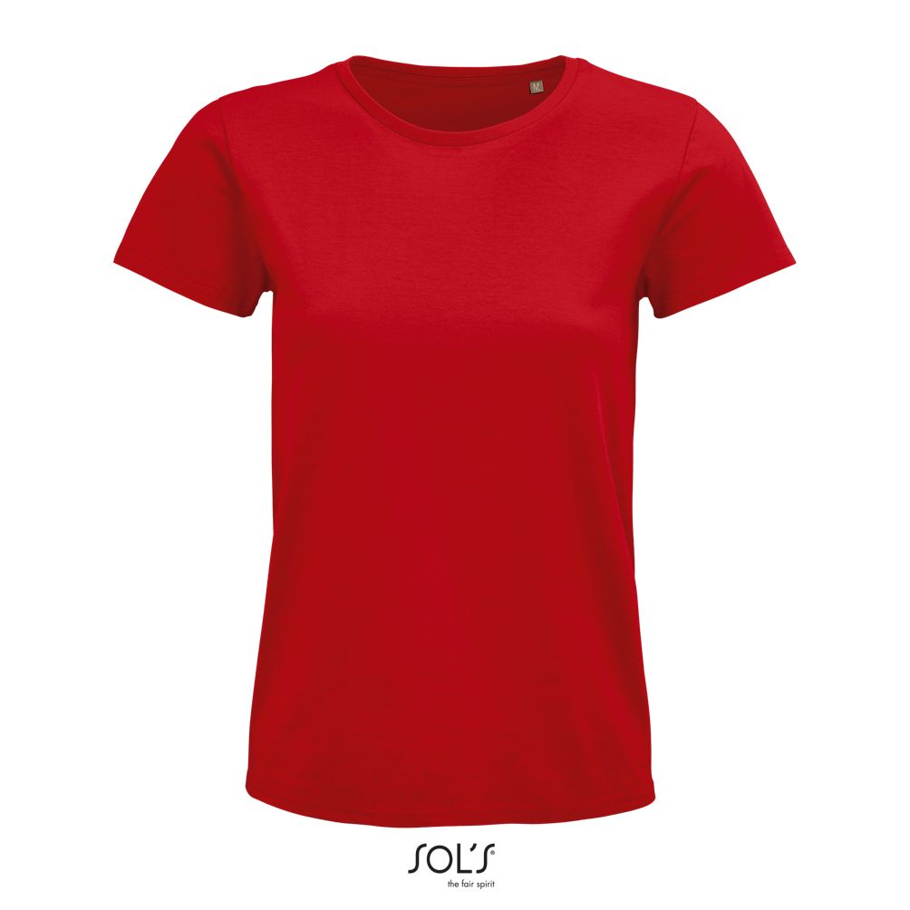 Camiseta Mujer Ajustada De Punto Liso Y Cuello Redondo SOL'S PIONEER WOMEN ROJO