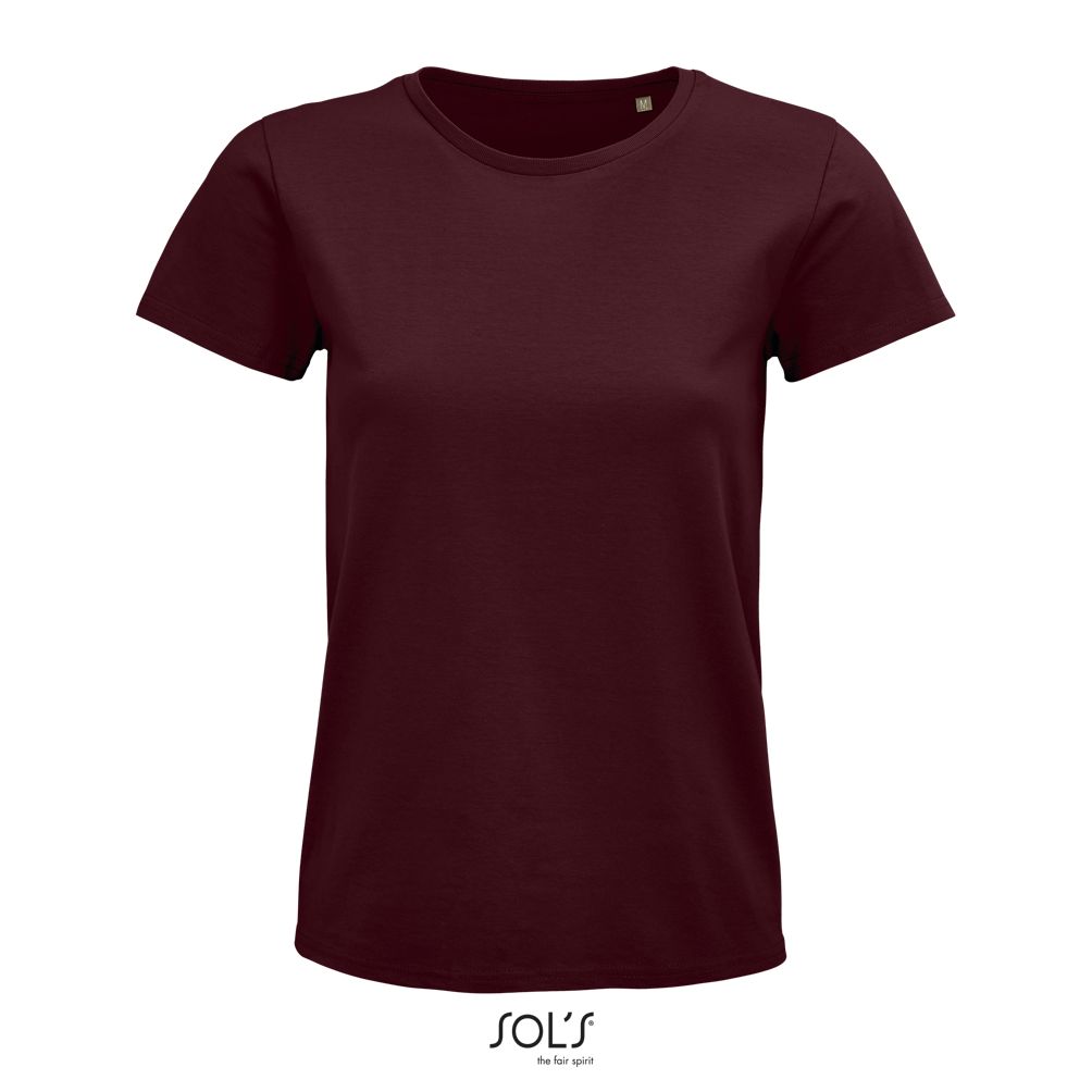 Camiseta Mujer Ajustada De Punto Liso Y Cuello Redondo SOL'S PIONEER WOMEN BURDEOS