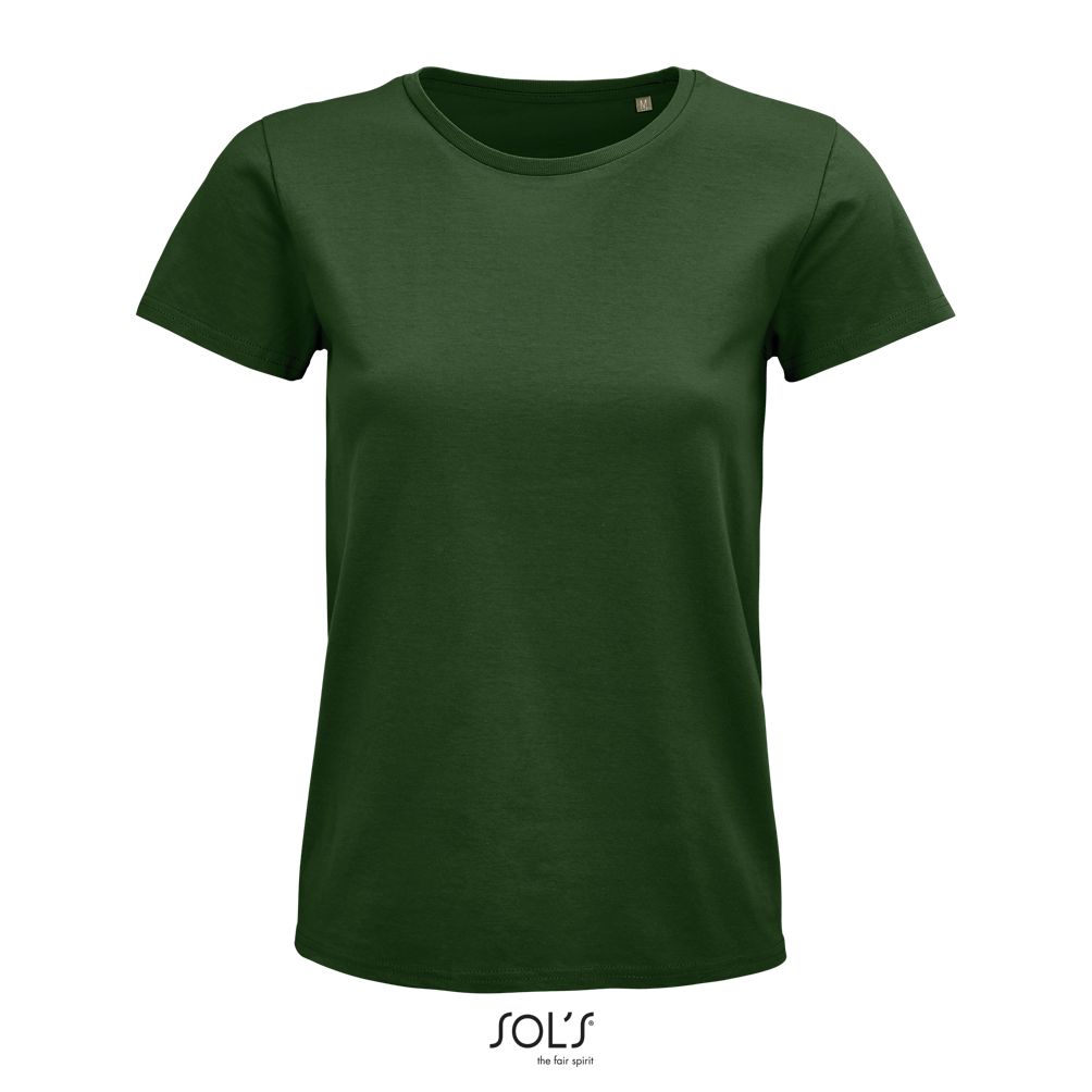 Camiseta Mujer Ajustada De Punto Liso Y Cuello Redondo SOL'S PIONEER WOMEN VERDE BOTELLA