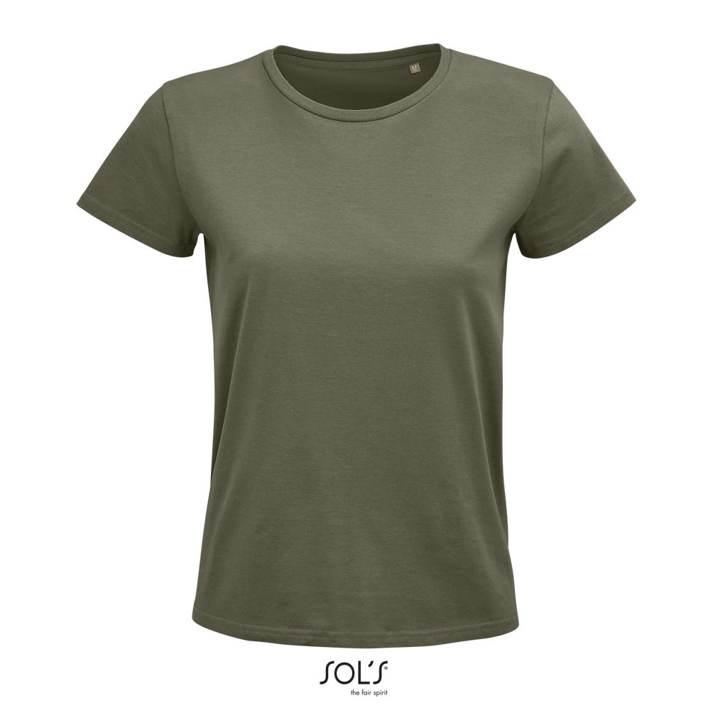 Camiseta Mujer Ajustada De Punto Liso Y Cuello Redondo SOL'S PIONEER WOMEN CAQUI
