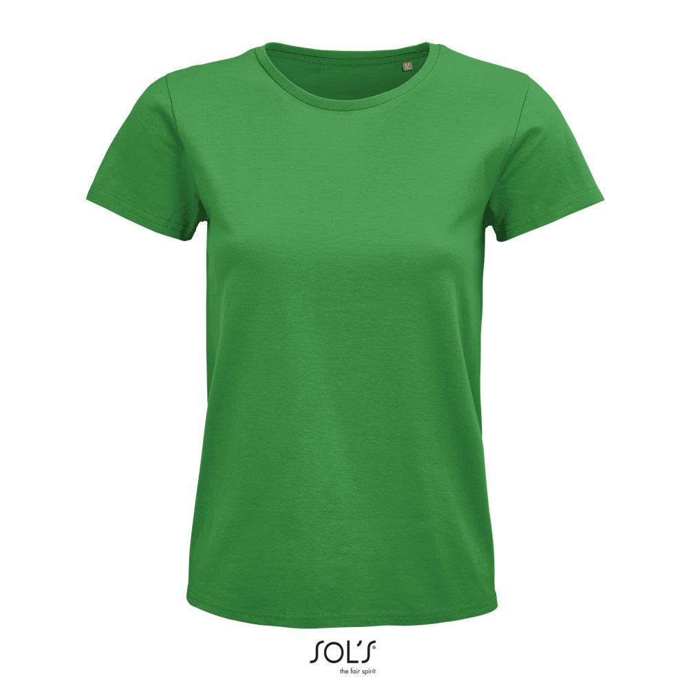 Camiseta Mujer Ajustada De Punto Liso Y Cuello Redondo SOL'S PIONEER WOMEN VERDE PRADERA
