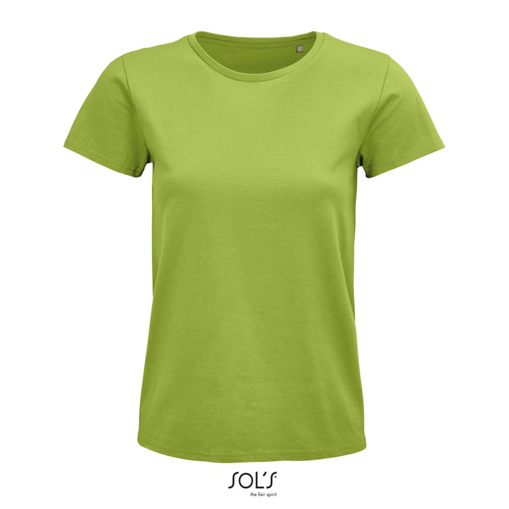 Camiseta Mujer Ajustada De Punto Liso Y Cuello Redondo SOL'S PIONEER WOMEN VERDE MANZANA