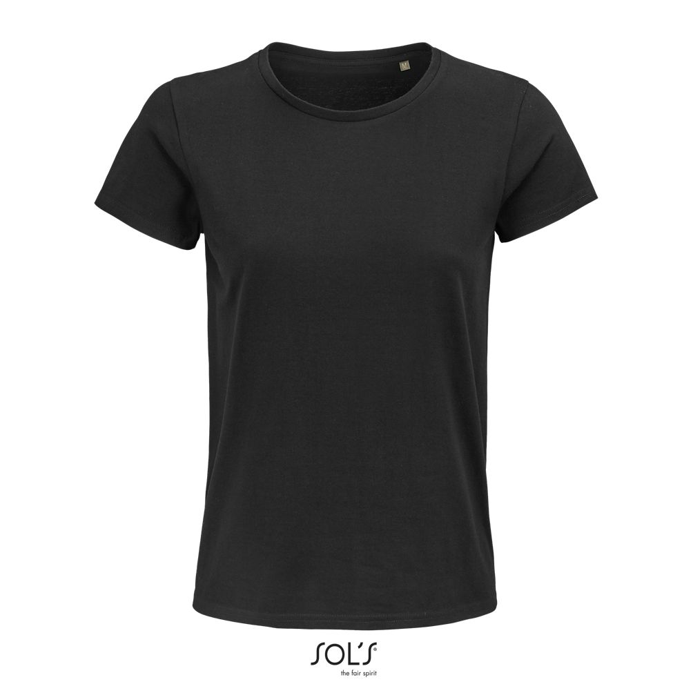 Camiseta Mujer Ajustada De Punto Liso Y Cuello Redondo SOL'S PIONEER WOMEN NEGRO PROFUNDO