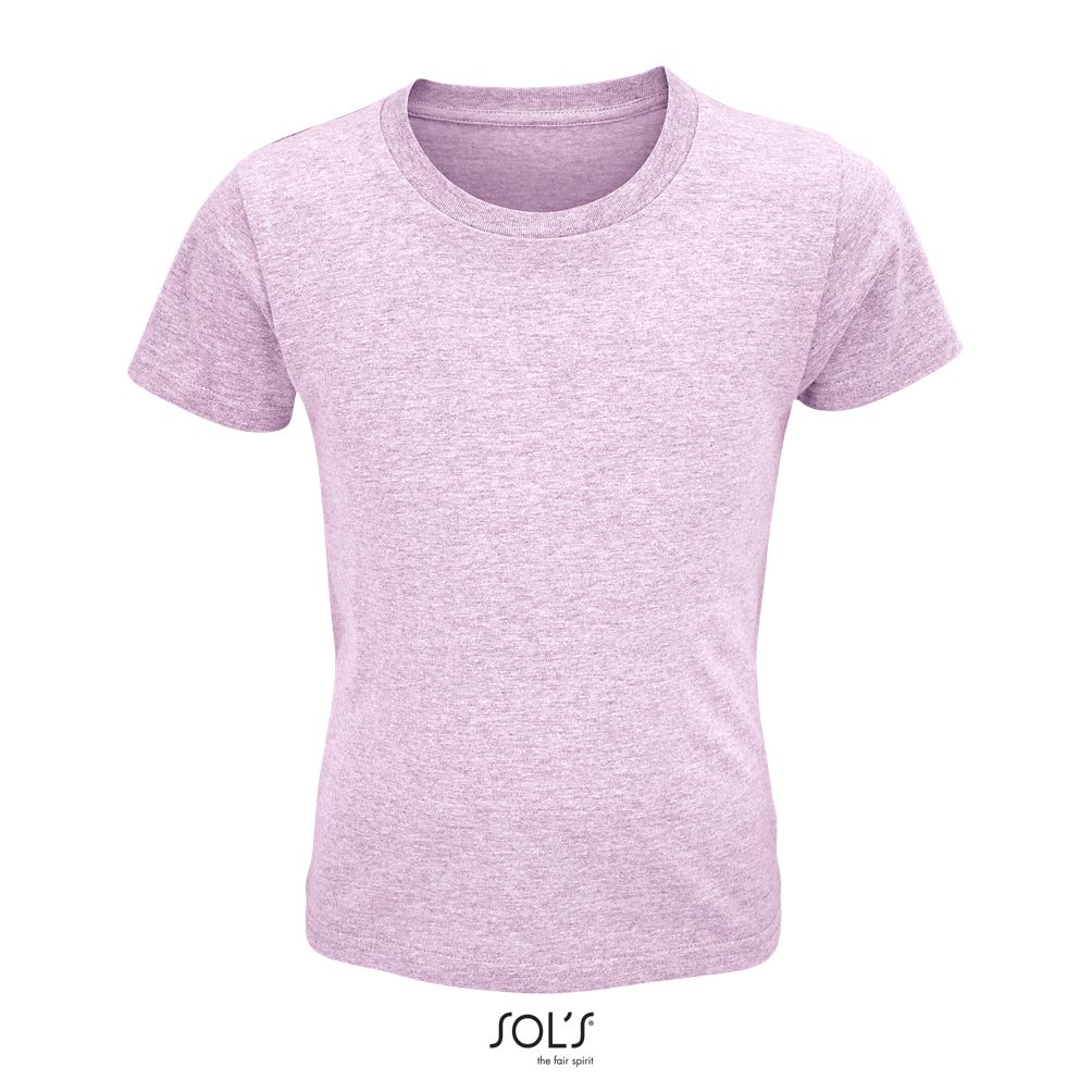 Camiseta Ajustada De Cuello Redondo Para Niño SOL'S CRUSADER KIDS Rosa jaspeado