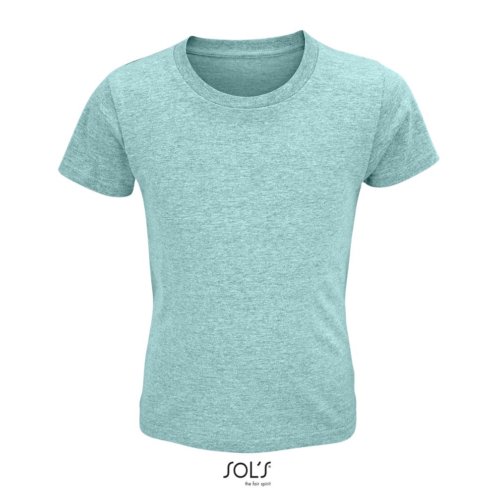 Camiseta Ajustada De Cuello Redondo Para Niño SOL'S CRUSADER KIDS Verde Jaspeado Claro
