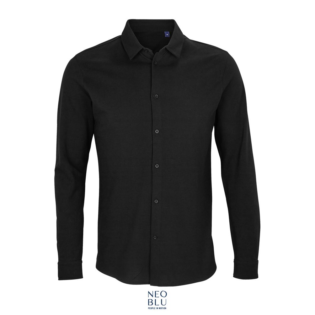 Camisa De Algodón Para Hombre NEOBLU BASILE MEN NEGRO PROFUNDO