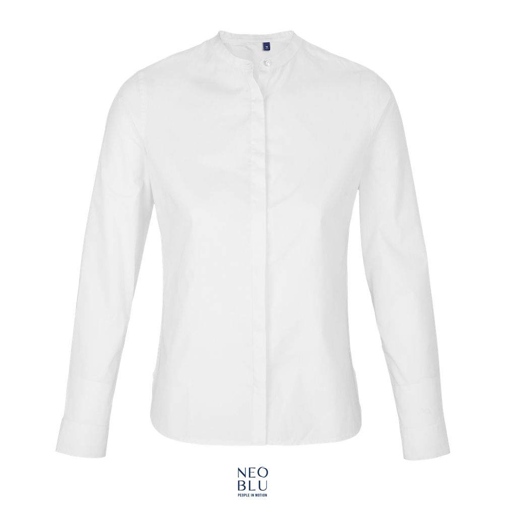 Camisa De Cuello Mandarín Para Mujer NEOBLU BART WOMEN Blanco Óptimo