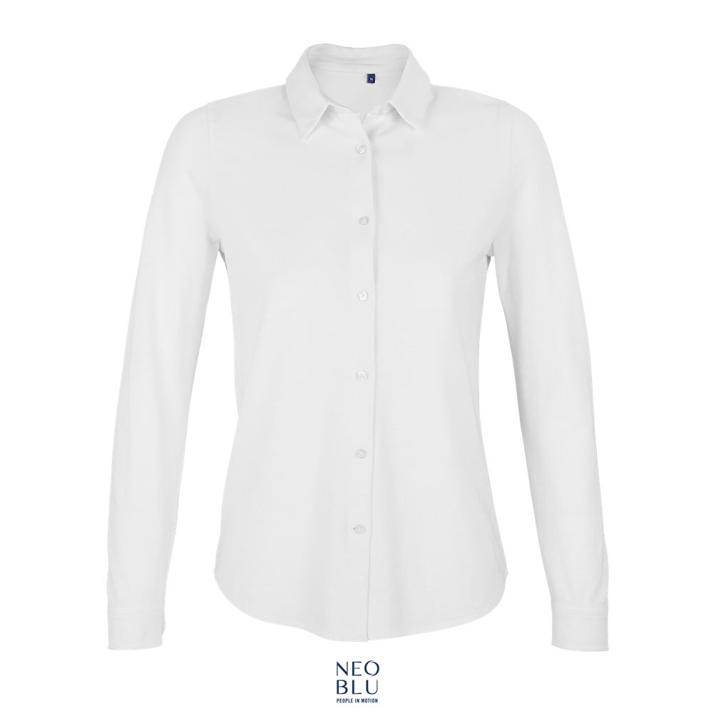 Camisa De Piqué De Algodón Para Mujer NEOBLU BASILE WOMEN Blanco Óptimo