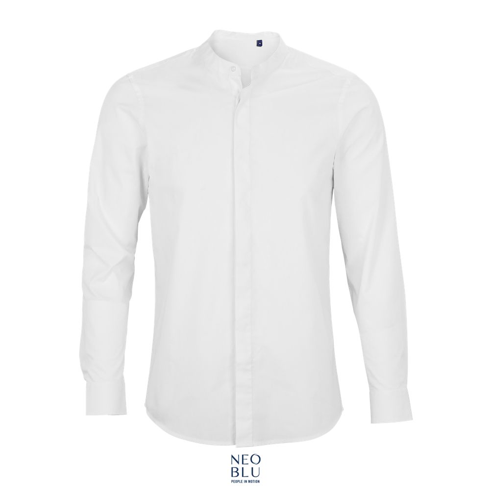 Camisa De Hombre Con Cuello Mandarín NEOBLU BART MEN Blanco Óptimo
