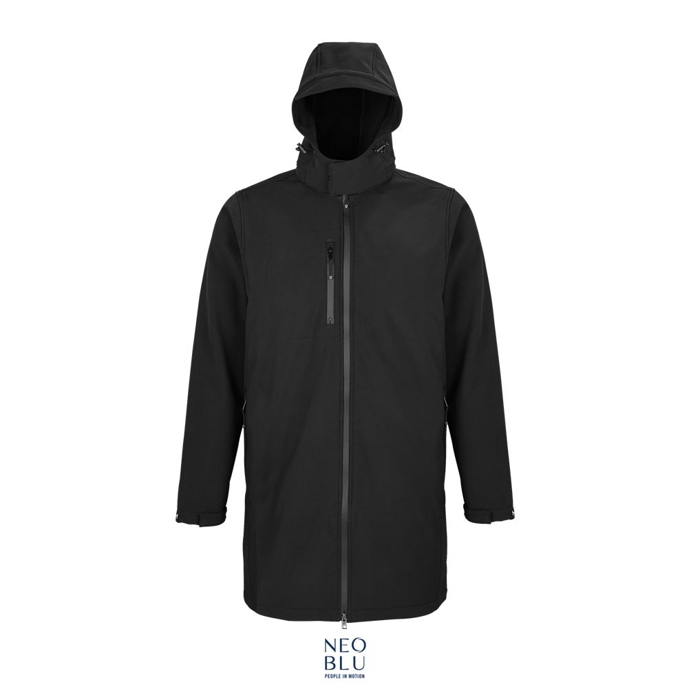 Chaqueta Larga Softhsell Para Hombre NEOBLU ACHILLE MEN NEGRO PROFUNDO