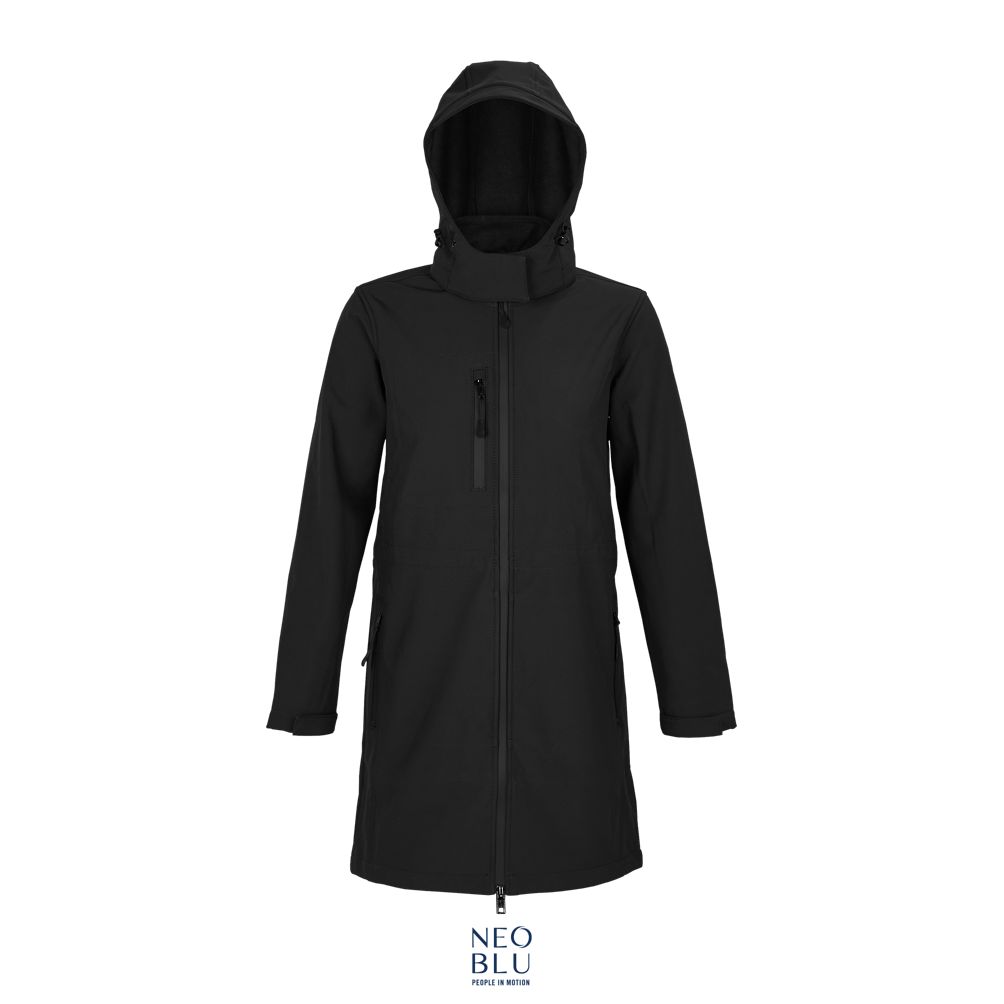 Chaqueta Larga Softshell Para Mujer NEOBLU ACHILLE WOMEN NEGRO PROFUNDO