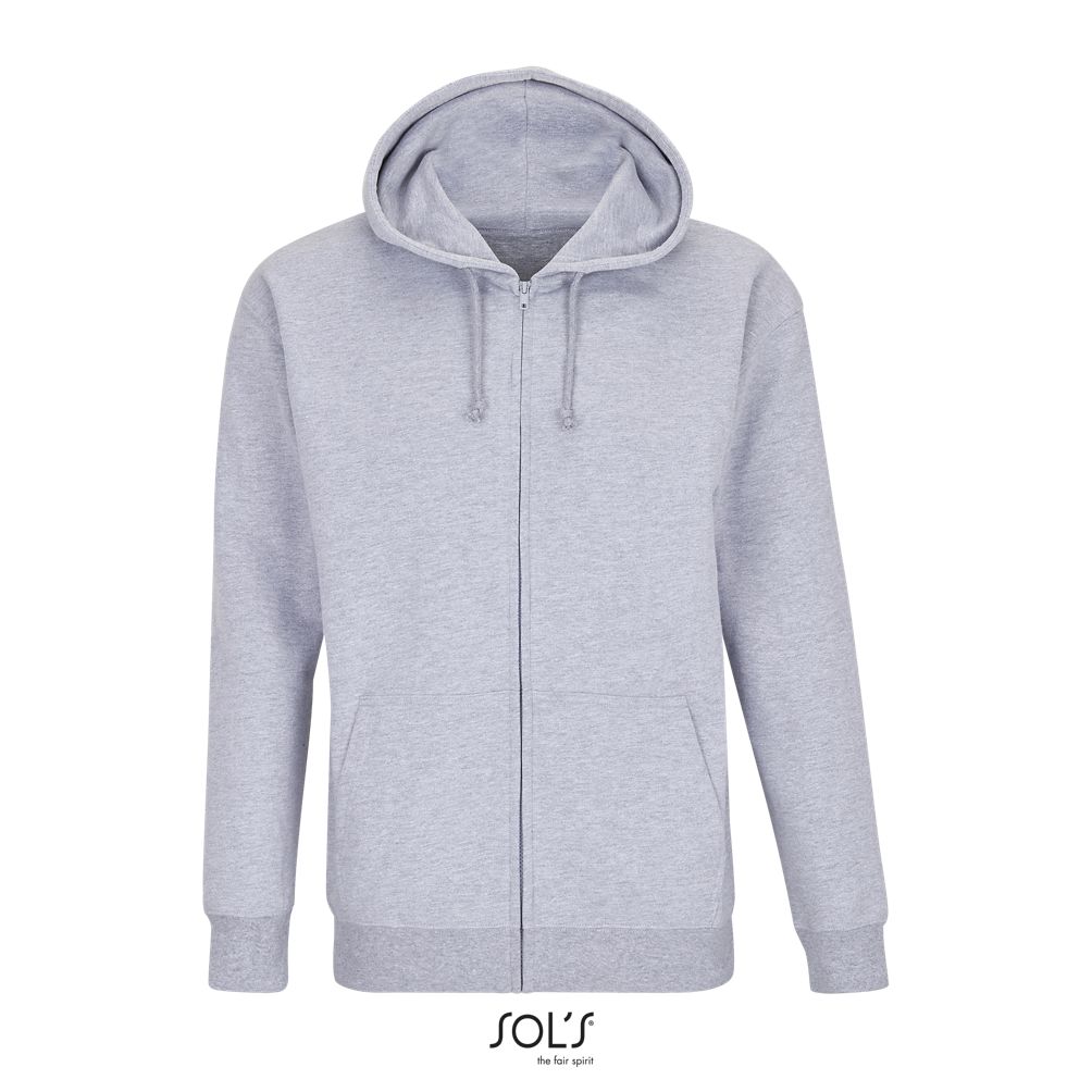 Sudadera Unisex Con Cremallera Y Capucha SOL'S CARTER GRIS MEZCLA