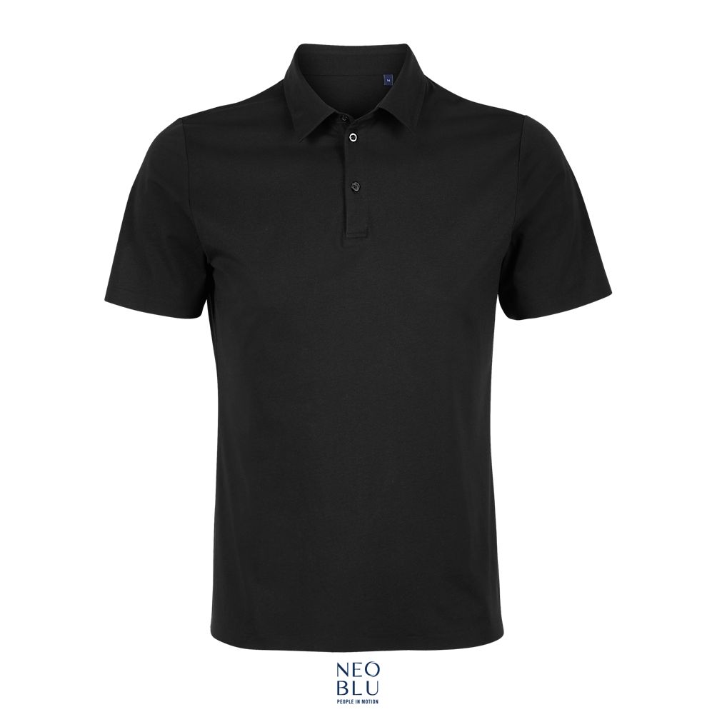 Polo Hombre De Punto Liso Mercerizado NEOBLU RELAX OSCAR MEN NEGRO PROFUNDO