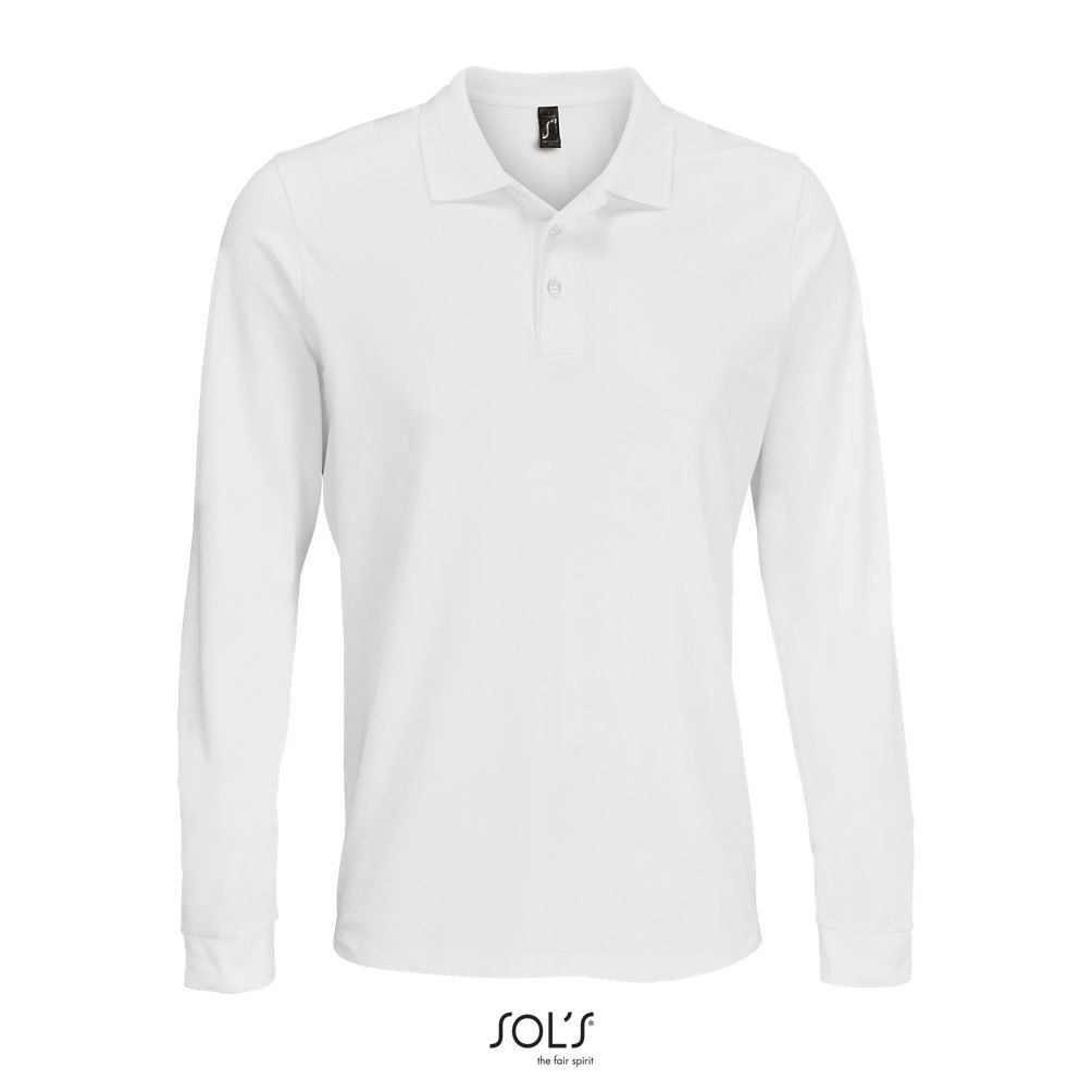 Polo Unisex Manga Larga De Polialgodón SOL'S PRIME LSL BLANCO