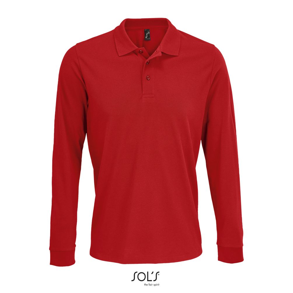 Polo Unisex Manga Larga De Polialgodón SOL'S PRIME LSL ROJO