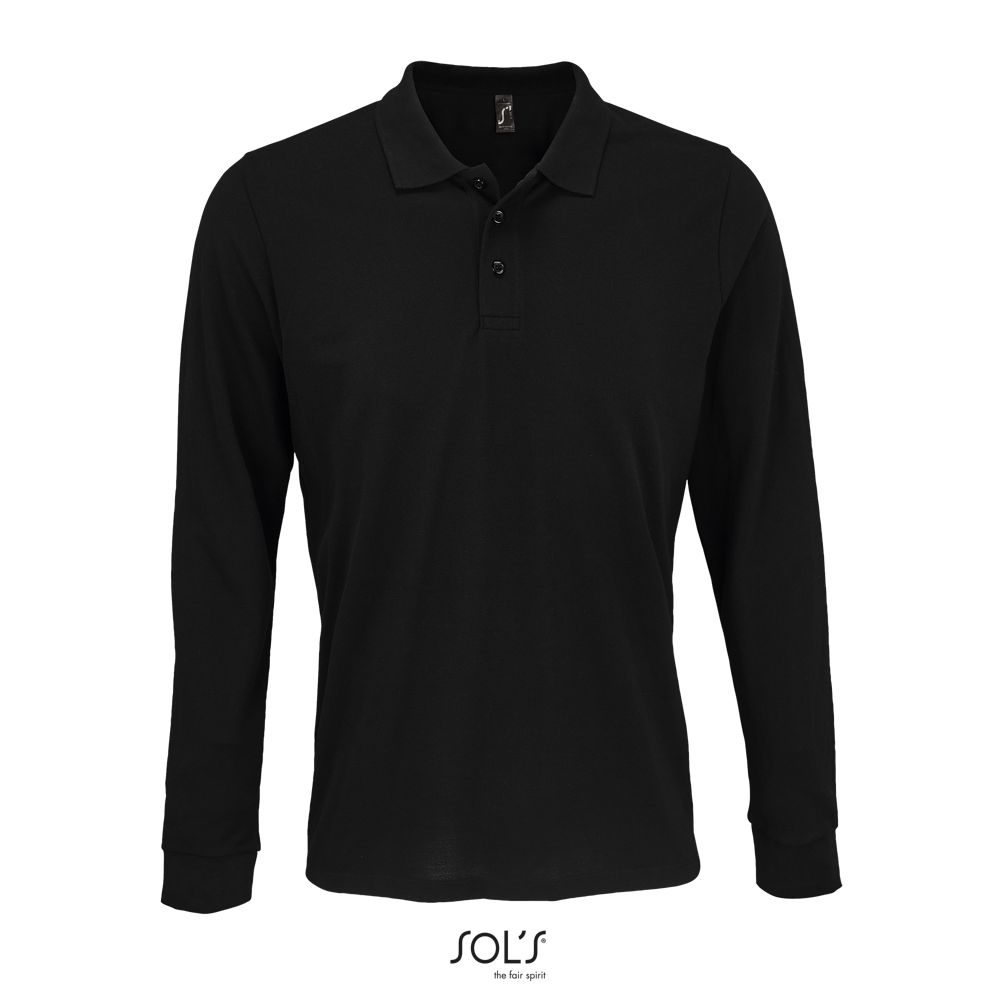 Polo Unisex Manga Larga De Polialgodón SOL'S PRIME LSL NEGRO