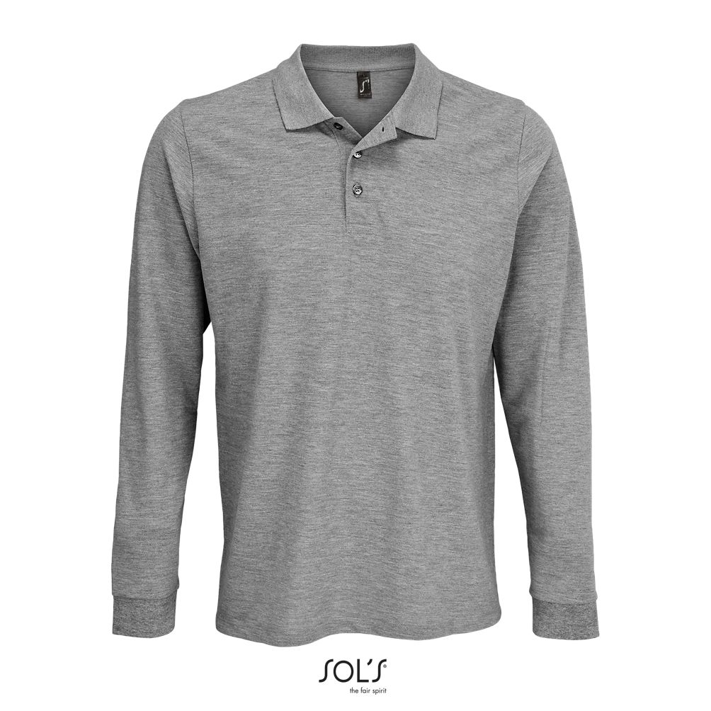 Polo Unisex Manga Larga De Polialgodón SOL'S PRIME LSL GRIS MEZCLA