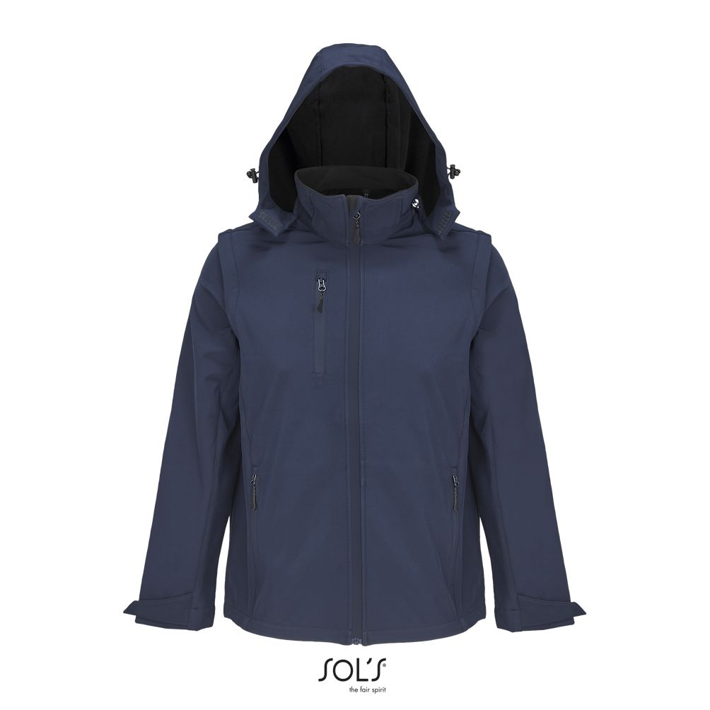 Softshell Con Capucha Y Mangas Desmontables SOL'S FALCON 3IN1 AZUL PROFUNDO
