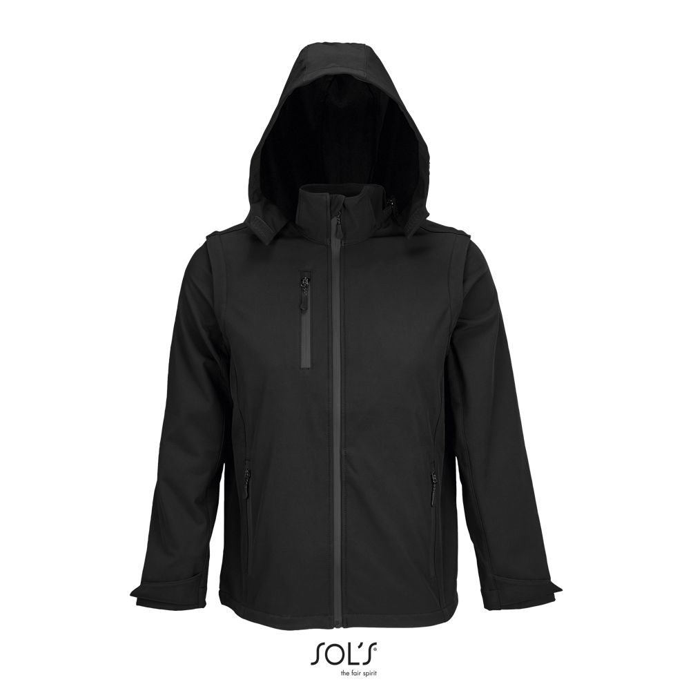 Softshell Con Capucha Y Mangas Desmontables SOL'S FALCON 3IN1 NEGRO