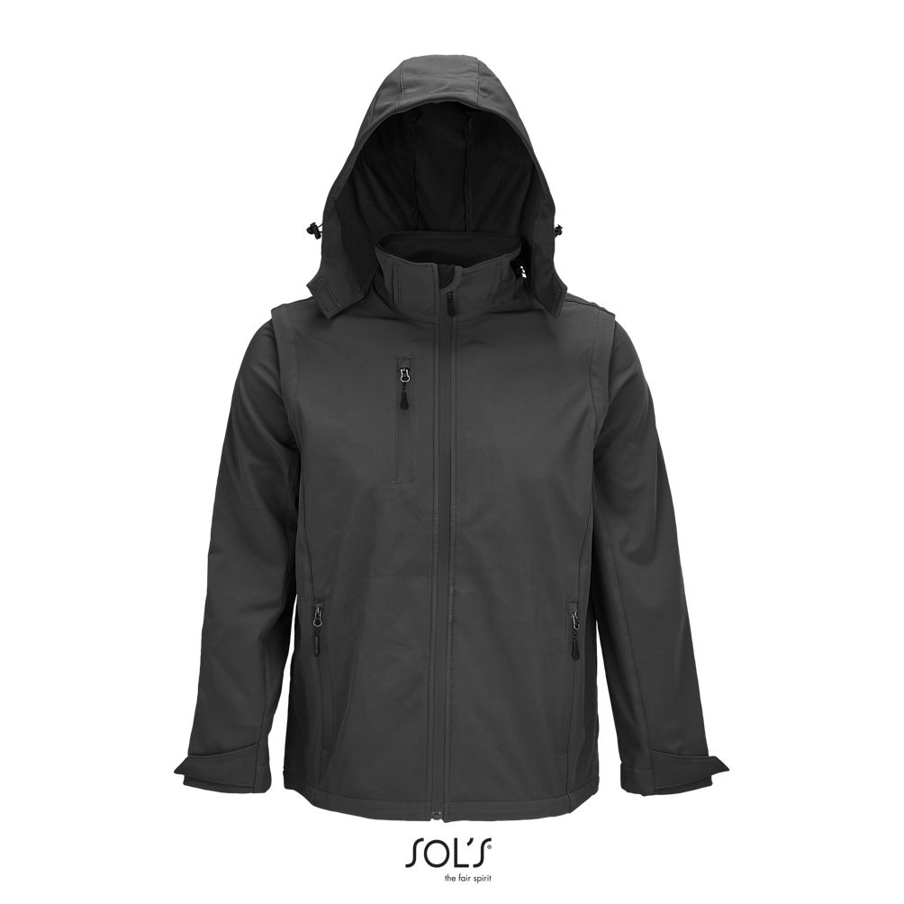 Softshell Con Capucha Y Mangas Desmontables SOL'S FALCON 3IN1 ANTRACITA