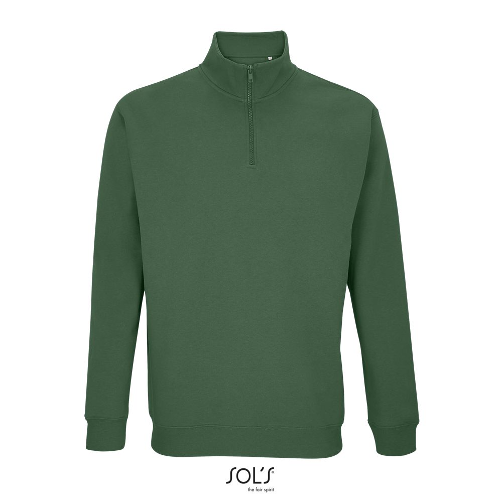 Sudadera Unisex Cuello Alto Con Cremallera 1/4 SOL'S CONRAD VERDE BOTELLA
