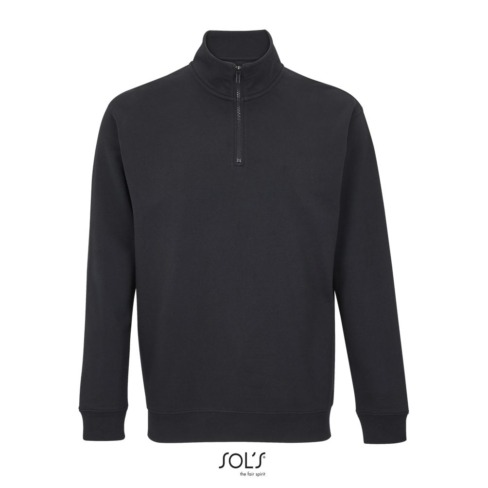 Sudadera Unisex Cuello Alto Con Cremallera 1/4 SOL'S CONRAD NEGRO
