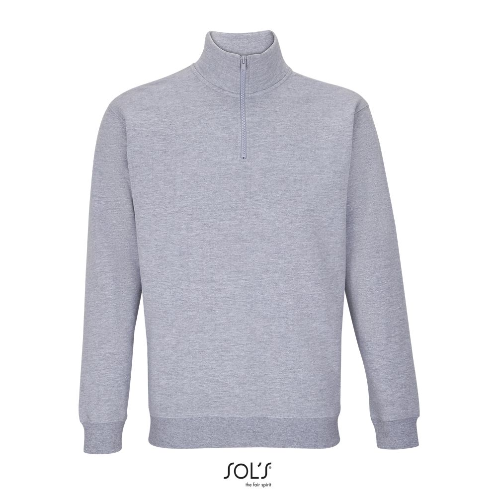 Sudadera Unisex Cuello Alto Con Cremallera 1/4 SOL'S CONRAD GRIS MEZCLA