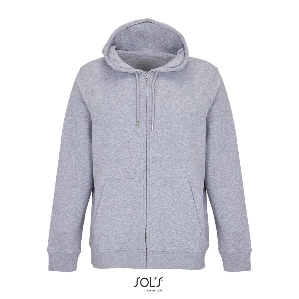 Sudadera Unisex Con Cremallera Y Capucha SOL'S CALIPSO GRIS MEZCLA