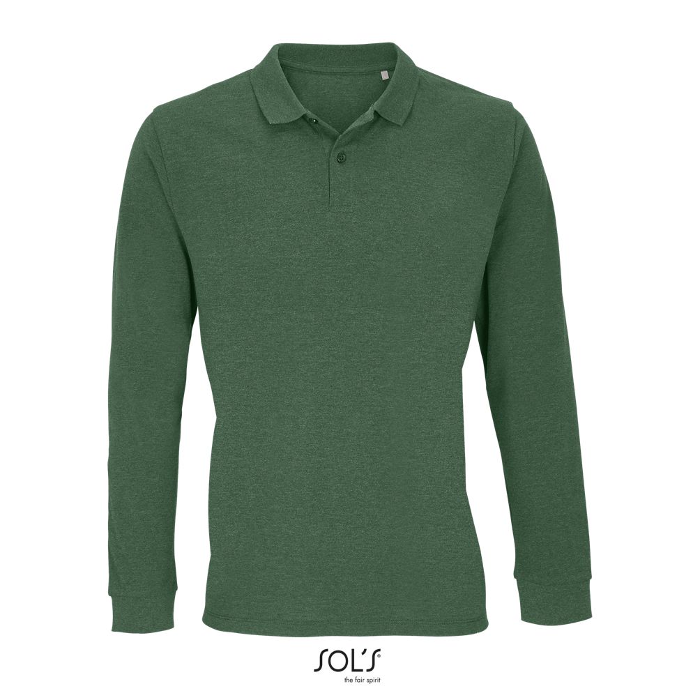 Polo Unisex De Manga Larga SOL'S PLANET LSL VERDE BOTELLA
