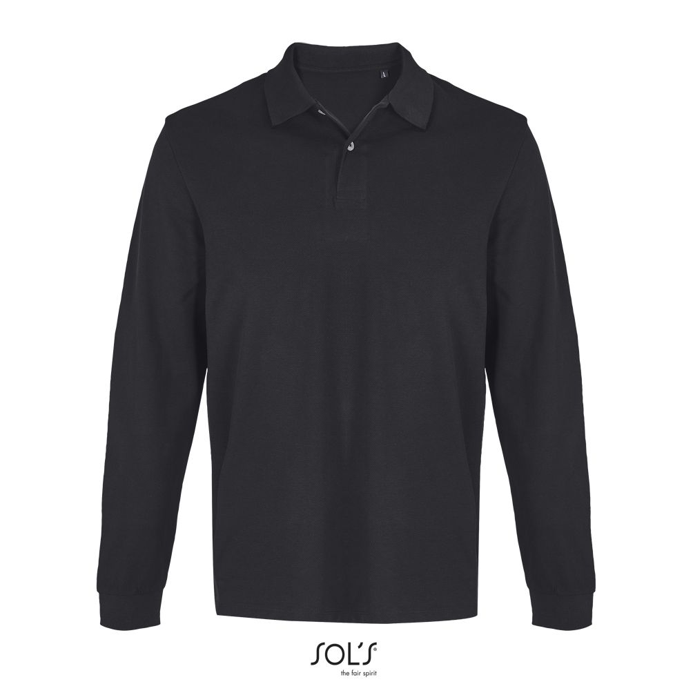 Polo Unisex SOL'S PACIFIC LSL NEGRO