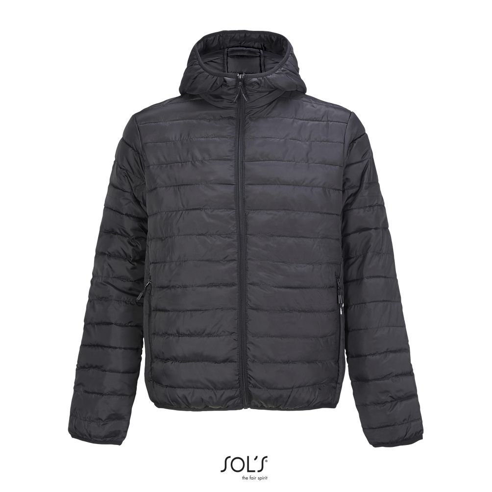Chaqueta Acolchada Ligera Hombre Con Capucha SOL'S STREAM HOODED MEN NEGRO