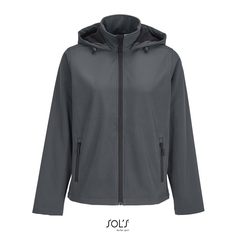 Chaqueta Softshell Mujer Con Capucha SOL'S RACE HOODED WOMEN ANTRACITA