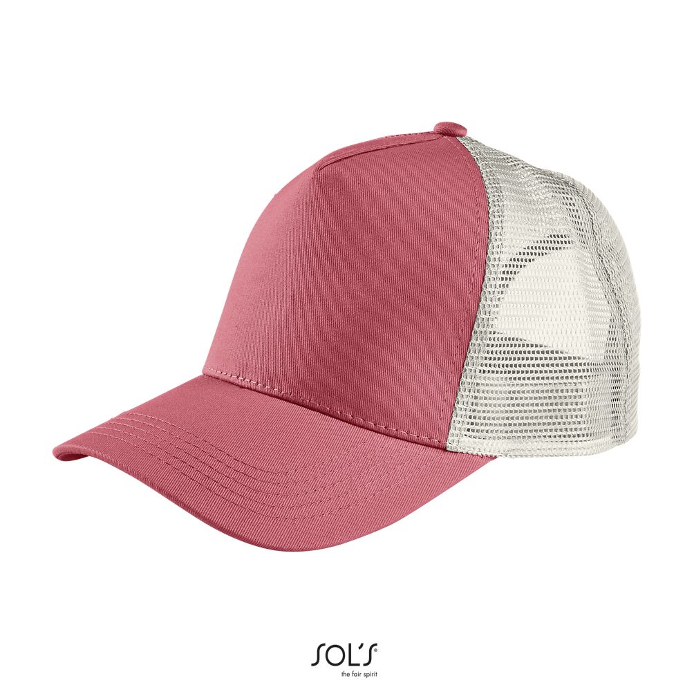 Gorra De Malla De 5 Paneles SOL'S BLINK Rosa Folk/Off-White