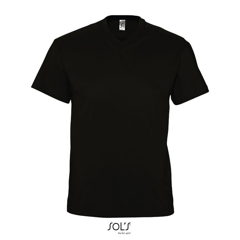 Camiseta Hombre Cuello Pico SOL'S VICTORY NEGRO PROFUNDO