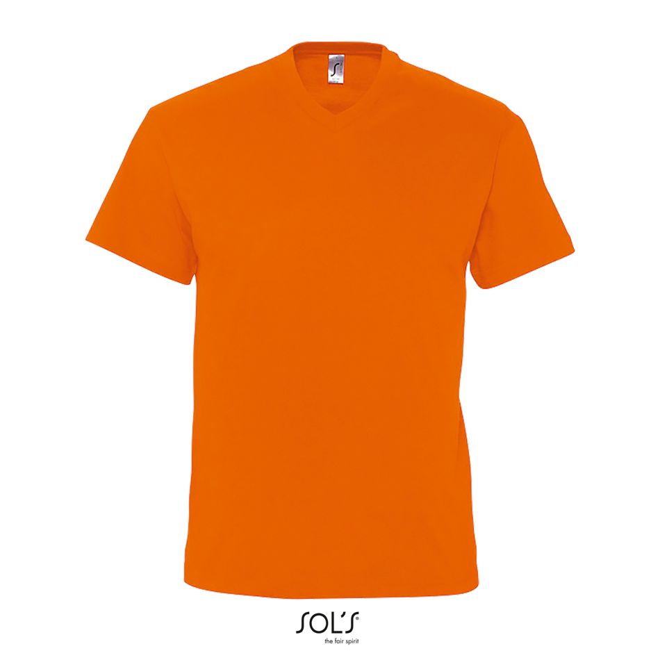 Camiseta Hombre Cuello Pico SOL'S VICTORY NARANJA