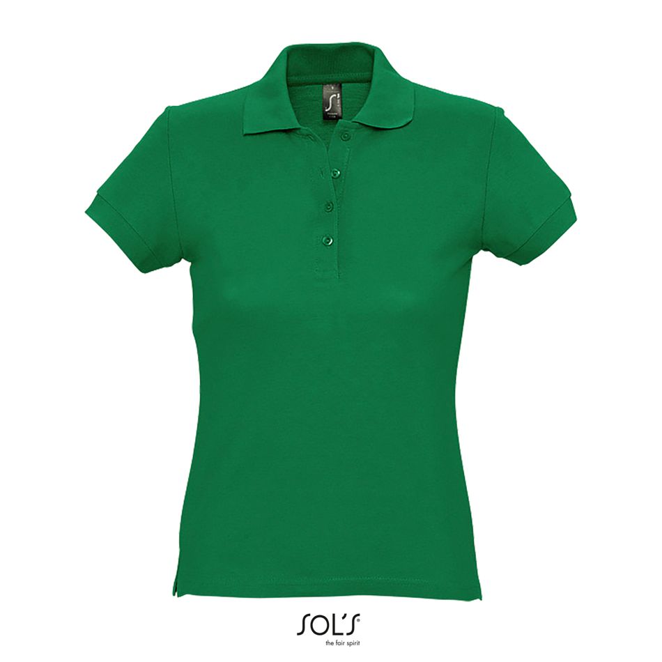 Polo De Manga Corta Para Mujer SOL'S PASSION VERDE PRADERA