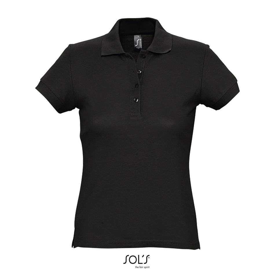 Polo De Manga Corta Para Mujer SOL'S PASSION NEGRO