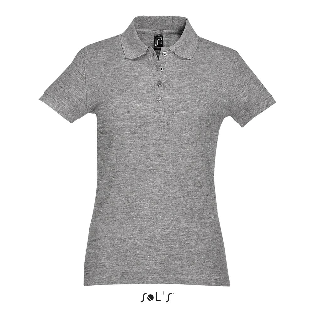 Polo De Manga Corta Para Mujer SOL'S PASSION GRIS MEZCLA
